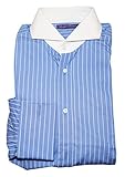 POLO RALPH LAUREN Purple Label Mens Dress Shirt Blue Stripe French Cuff Italy 16 $595