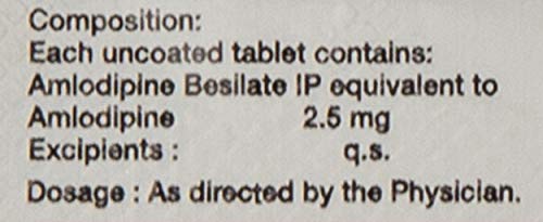 Image of Amlosafe 2.5 - Strip of 10 Tablets