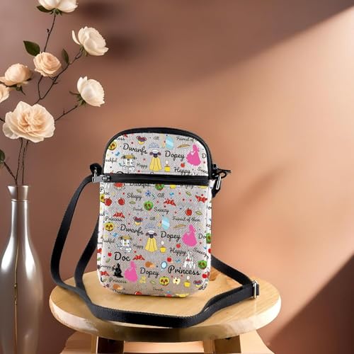 JYTAPP Princess Snow W Crossbody Bag with Zipper Snow W Faily Cartoon Tales Lover Gift Cartoon Movies Fans Gift4
