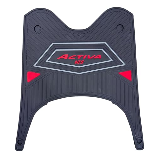 Image of DEEPON Scooter Floor Mat for Activa 125 /Activa 6G - Red & Blue Custom-Fit Waterproof, Anti-Slip Rubber Footboard Mat | All-Weather Protection