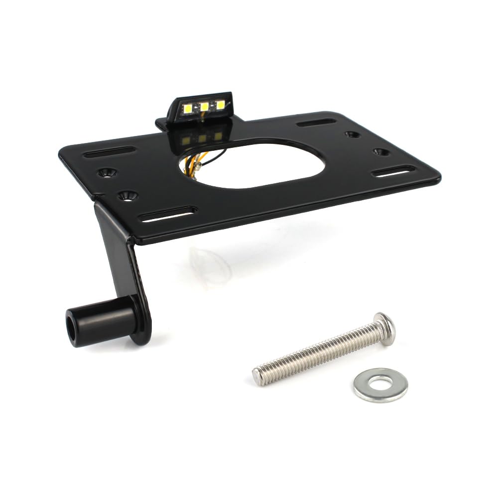 REARACE LED Swingarm License Plate Relocator Kit - Compatible with Polaris Slingshot (2015-2024) - Aluminum, Black - Rear Position