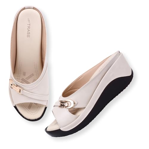 TRASE Women's Fashion Sandal, Faux Leather, Comfortable and Stylish Wedges| Soft Cushion Footbed For Women & Girls | For Casual Wear & Formal Wear Occasions 2.5 inches heel - Image 6