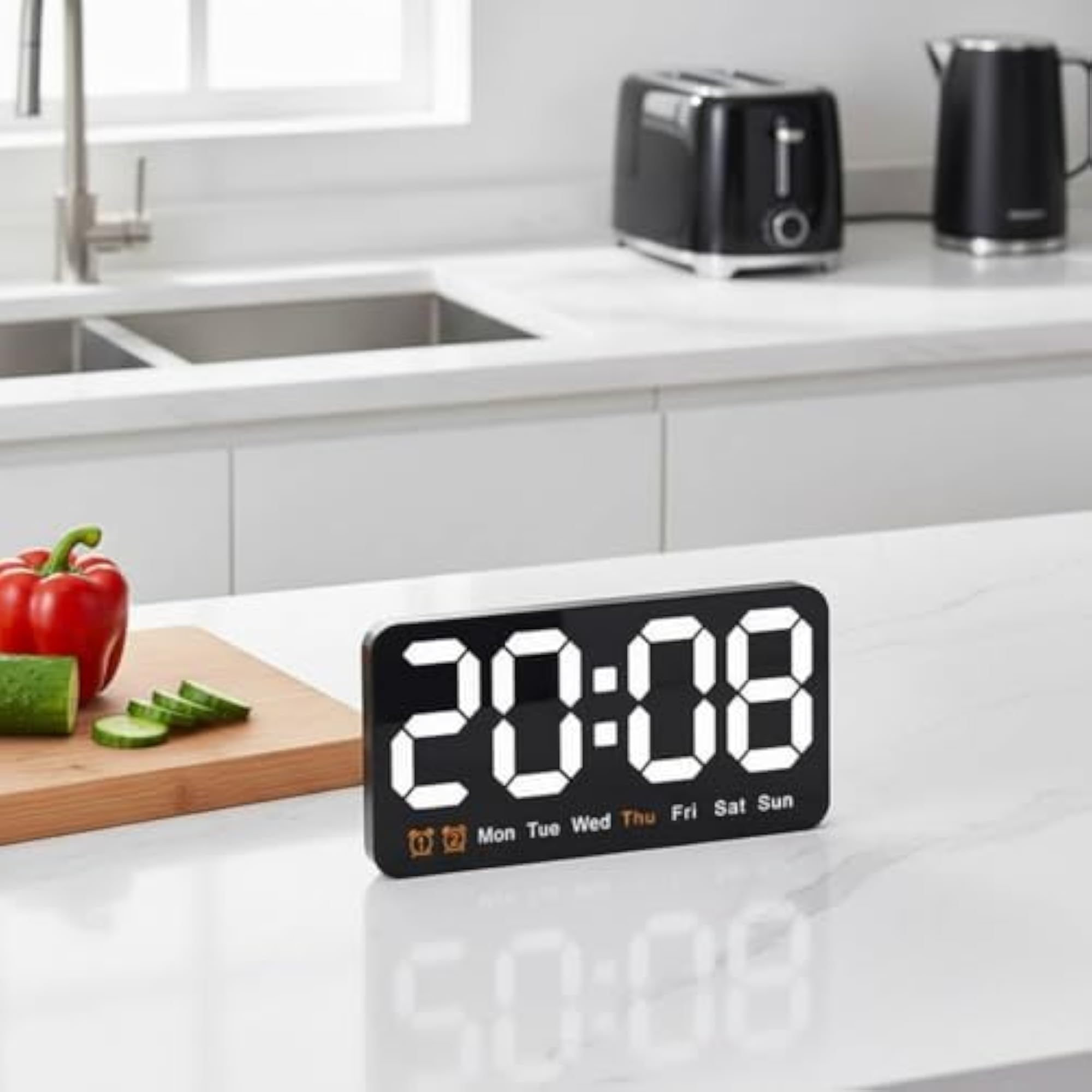 Two-in-One Stand and Hang LED Desk Alarm Clock