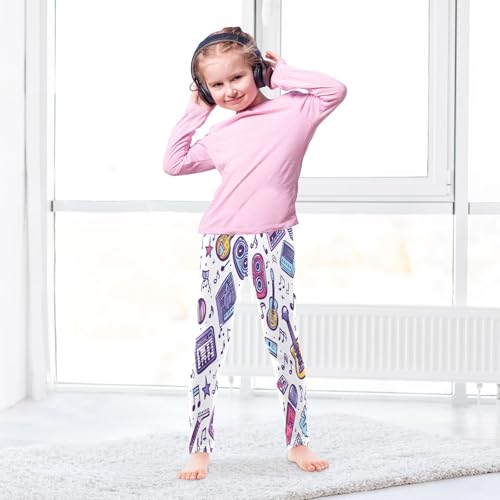 Bolaz Toddler Girls Leggings Printed Yoga Pants Leggings Music Guitar Tape for Kids4