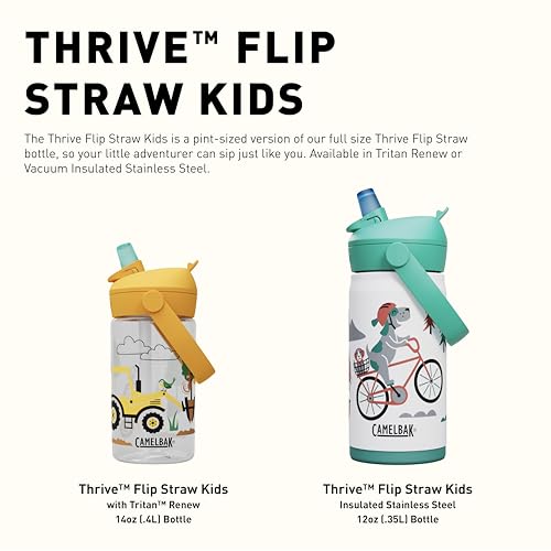 CAMELBAK – Kinder-Wasserflasche – Tritan Renew, auslaufsicher, BPA-frei, Flip-Strohhalm – ideal für Schule & Reisen – 400ml
