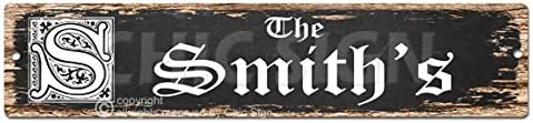 The SMITH'S Family Name Plate Sign Vintage Rustic Street Sign Beach Bar Pub Cafe Restaurant Shop Home Room Wall Door Decor Gift Sign