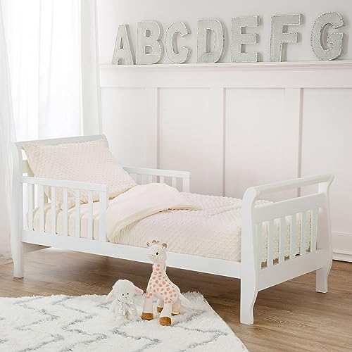 American Baby Company Heavenly Soft Minky Dot Chenille Toddler Bedding Set, Cream, 4 Piece