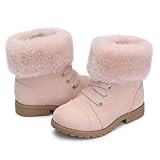 FUPPIA Girls Toddler Boots Warm Lightweight Winter Ankle Boot Seasonal Fashion Shoes Pink Size 7
