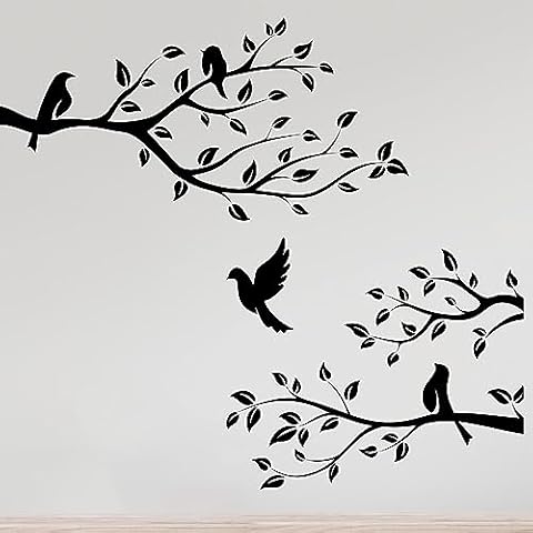 Birds on Branch Wall Vinyl Sticker Decal Cover