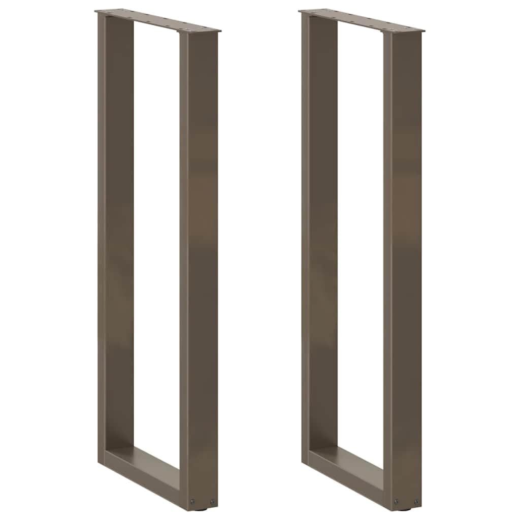 Patas de mesa de bar en forma de U, 2 unidades, acero natural, 40 x (110 – 111) cm, robustas patines de acero para mesas altas y mesas de bar, estructura de mesa estable, incluye material de