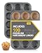 Bake Choice 2 Pack Muffin Pan for Baking, Standard Cupcake Pan includes 100 Natural Cupcake Liners, Muffin Tin Nonstick 12 Cup, Baking Pans Set, Carbon Steel Baking Supplies
