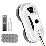 Fensterputzroboter, Fensterreiniger Roboter Elektrisch, 5600Pa Saugleistung, Intelligente Pfadplanung, Randerkennung, für Innen- und Außenfenster, mit 10 Tüchern