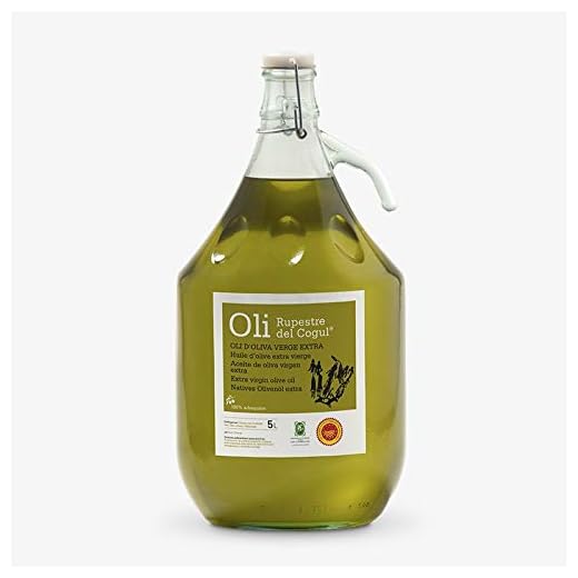 Huile d'Olive Vierge Extra - Appellation d'Origine Protégée Les Garrigues (Catalogne) - Bonbonne en Verre de 5 Litres