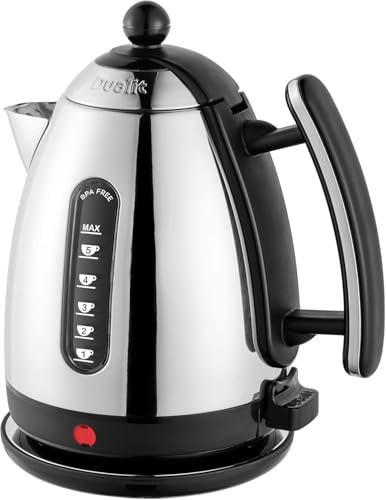 Dualit Lite 1.5L Jug Kettle - Polished Stainless Steel with Black Trim