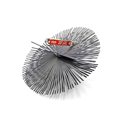 Pyro Feu 862618 Cabezal Deshollinador acero 250 mm rosca métrica 12, Gris