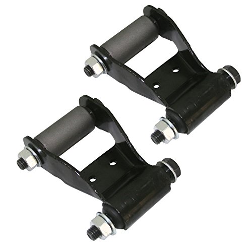 2pcs Black Leaf Spring Shackle Kit (with Bolts, Washers, Nuts) Rear Position Compatible with 1973-2004 Ford F100 and F150, and 1986-2008 Ford Ranger - Leaf Springs must be 2.5 inch Width