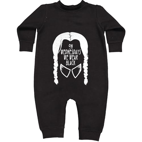 On Wednesdays, We Wear Black Infant Fleece Rompers, Warm, Adorable
