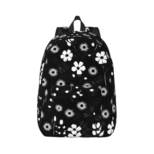 Sac à dos d'infirmière EdWal à imprimé floral noir et blanc pour femme