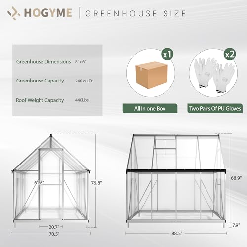 Hogyme GH387 6X8 Ft Greenhouse For Outdoors thumb #5