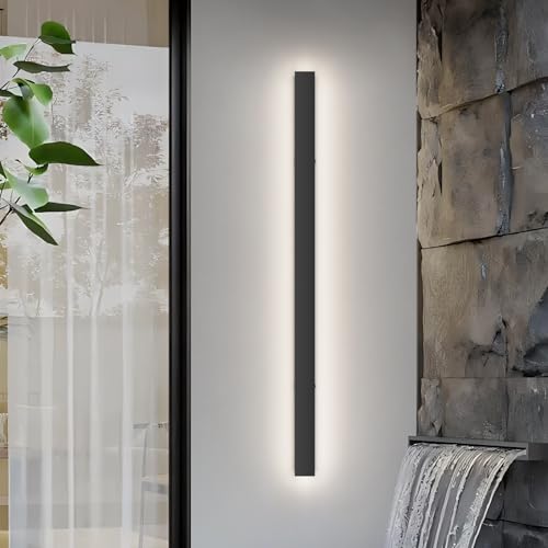 lundwa 40inch Long Outdoor LED Wall Light 4000K Natural Light 30W Black Porch Light Acrylic Waterproof IP65 Exterior Wall Light Fixture for House Patio Porch Courtyard