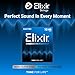 Elixir Strings, Electric Guitar Strings, Nickel Plated Steel with POLYWEB Technology, Longest-Lasting Warm Tone with Comfortable Feel, 6 String Set, Light 10-46
