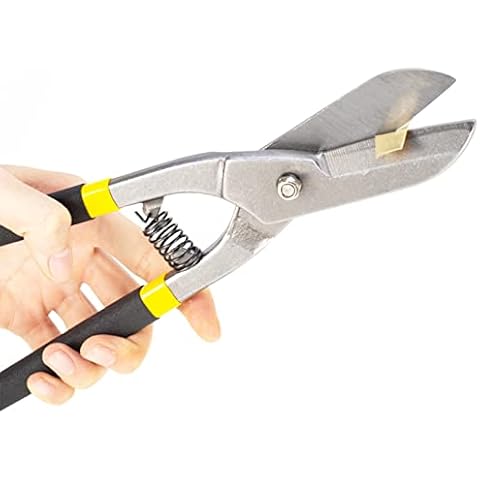Gaahing Aviation Tin Snips with Forged Cr-V Steel Blade, 10 Inch Heavy Duty Metal Cutter Shear for Cutting Metal Sheet, Industrial Quality (Long Straight Cut) Cover