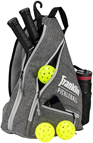 Franklin Sports Pickleball Bag - Men's and Women's Pickleball Backpack - Adjustable Sling Bag - Official Bag of U.S Open Pickleball Championships - Gray/Gray