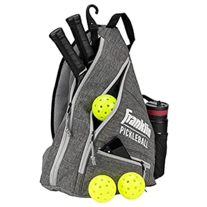 Franklin Sports Pickleball Bag – Men’s and Women’s Backpack – Official Adjustable Sling Bag of U.S Open Pickleball Championships – Gray/Gray