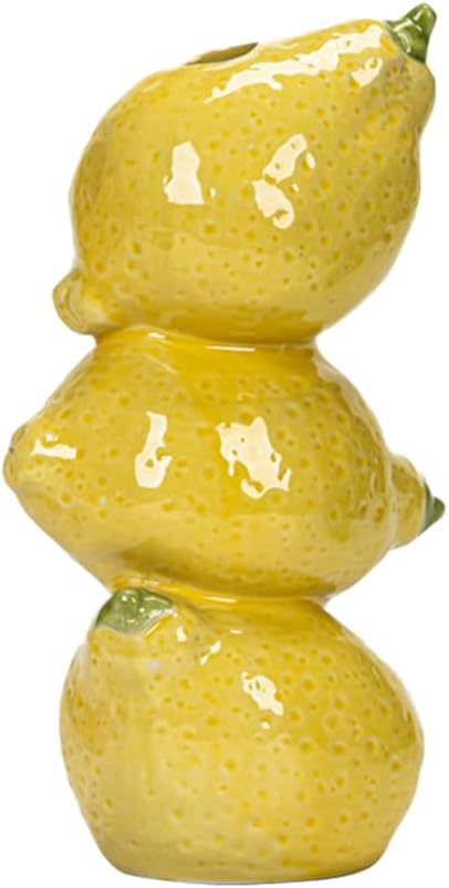 8.66 Inch Watermelon Ceramic Vase,Unique Fruits Shaped Vase with 3D Watermelon Design, Creative Fruit Flower Arrangement for Home Decorations, Green