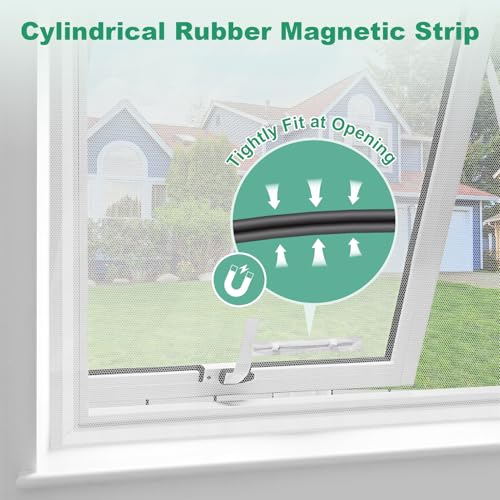 REDTRON DIY Window Screen with Magnetic Opening (1 Piece, White), 130cm*150cm Self-Adhesive Fly Screen for Windows with Magnetic Opening, Adjustable Mosquito Window Net Keep Bugs/Flies Out - Image 4