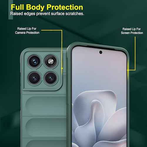 Image of Zapcase Back Case Cover for Motorola Edge 70 Fusion | Compatible for Motorola Edge 70 Fusion Back Cover | Liquid Silicon Magic Case with Camera Protection | Dark Green