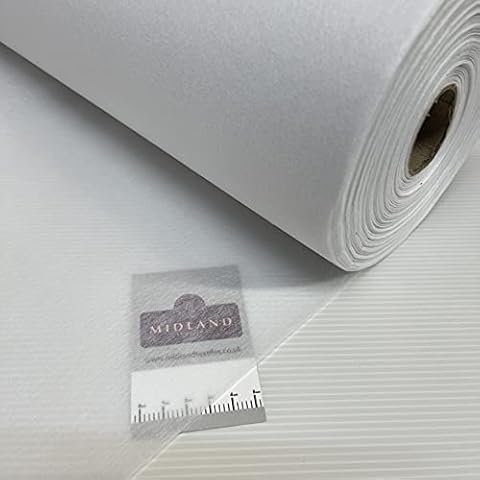 White 1 Meter Lightweight fusible Iron on Interfacing 90cm Wide Fabric Ideal for Stiffening Fabric, PPE, Scrubs (1 Metre Pack) Cover