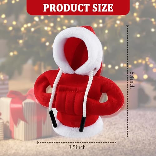 Image of OFBAND Hoodie Car Gear Shift Cover,Christmas Car Decor Gear Shift Knob Cover for Manual /Automatic Shift Knob,Universal Interior Car Accessories Hoodie for Gearr Shifter Knobs (Christmas Red)