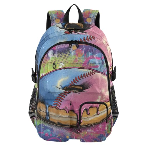 Mochila negra de viaje 17.5 pulgadas Drip Donut para escuela secundaria y oficina técnica