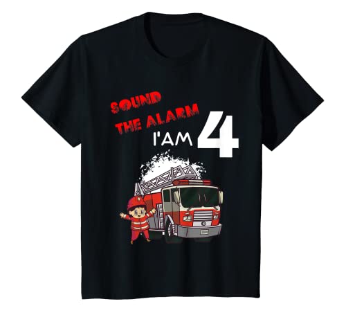 Niños Camión de bomberos para niños, diseño de 4 años Camiseta