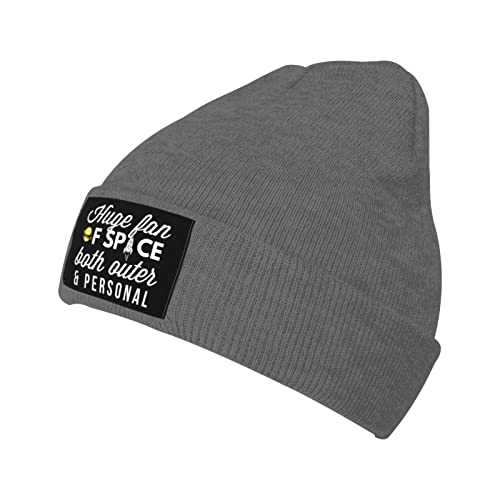 Huge Fan of Space Both Outer and Personal Winter Beanie Hat for Men & Women Daily Knit Cap Skull Caps Deep Heather