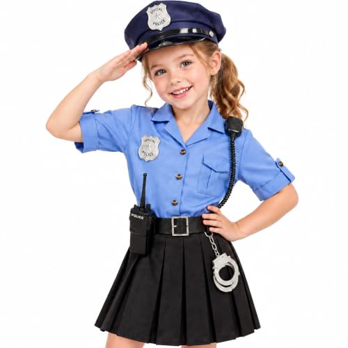 KIDIN Police Officer Costume for Kids Cop Outfit Girls Policeman Suit