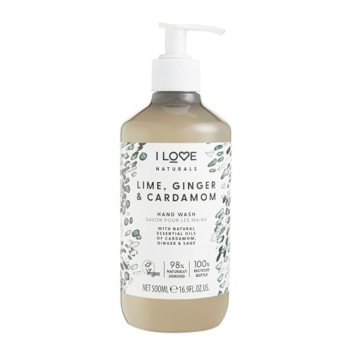 I Love Naturals Lime, Ginger & Cardamon Hand & Body Lotion, Essential Oils Of Cardamon, Ginger & Sage, Crafted With Ingredients Such as Shea Butter, 500ml