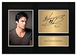 Ian Somerhalder Signed Photo Print with Mount, Pre-Printed Signature, Vampire Diaries Autograph, Full Colour #158