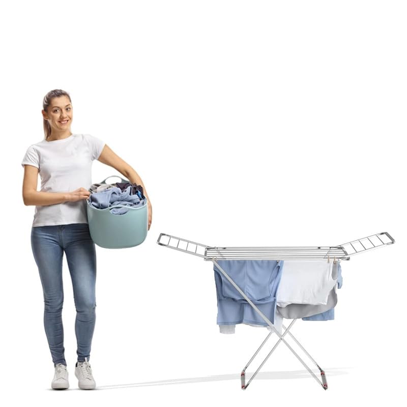 Finiky Stainless Steel Steel Cloth Drying Stand/Foldable Drying Racks/Rust Proof Cloths Drying Stand With 15 Kg Of Cloth Drying Capacity