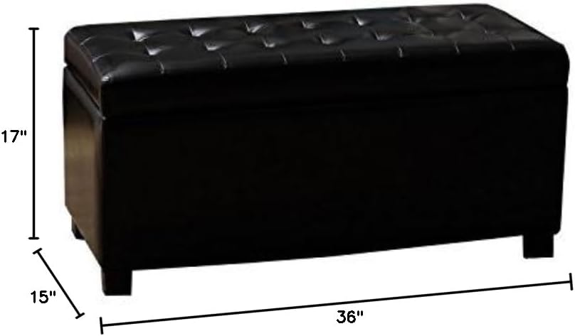 Whse of Tiffany Malm Storage Bench, Black