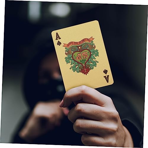 1satz wasserdichte Goldfolie Pokerkarten Für Partyspiele Für Trickspiele Und Outdoor-aktivitäten Langlebig Und Leicht Zu Transportieren – Bild 7