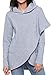 Shawhuwa Womens Long Sleeve Asymmetric Hem Hoodie Sweatshirt Tunic Tops Blouse