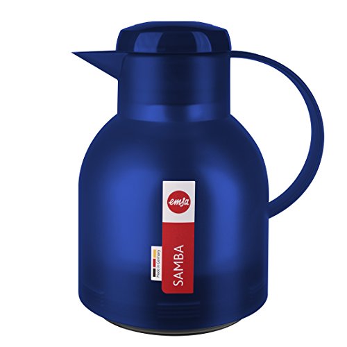 Emsa Samba 504231 thermoskan, 1 liter, Quick Press-sluiting, 12 uur warm, 24 uur koud) blauw doorschijnend - Image 8