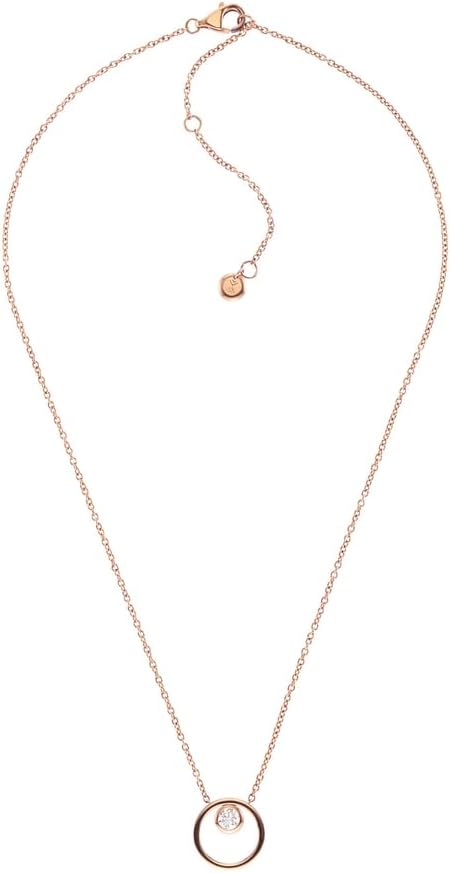 Skagen Damen Edelstahl oder Halbedel mit Karabinerverschluss Ring Anhänger Halskette