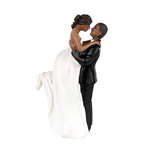 Riverbyland Groom Lift Bride African American Wedding Cake Topper