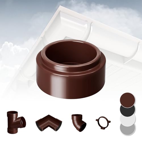RAINWAY L Regenrinnen System (Bogenverbinder braun) - PVC-U Kunststoff in 4 Farben, für Dachflächen  100m² empfohlen, Verbinder Erweiterung Zubehör