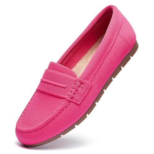 Image of Cvistpieo Loafers for Women Comfortable Dressy Casual Work Flats Lightweight & Breathable Slip On Walking Shoes Knit
