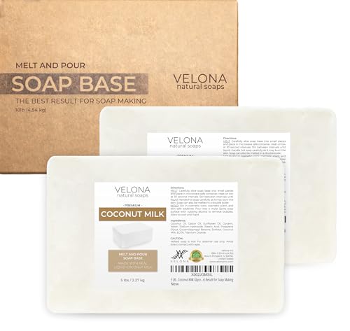 velona 10 LB - Coconut Milk Glycerin Soap Base SLS/SLES Free | Melt and Pour | Natural Bar for The Best Result for Soap Making
