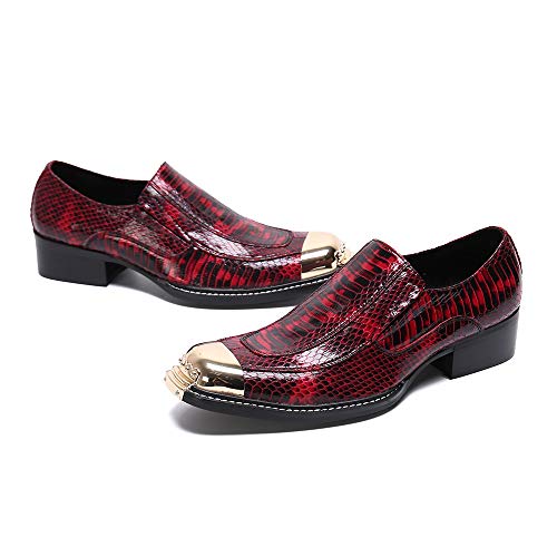 Oxfords for Men slip on confortables avec faible talon carré pour boîte de nuit